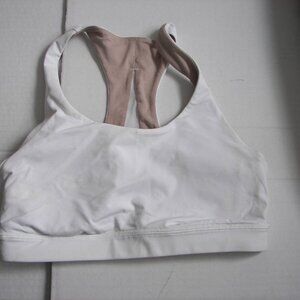 Lululemon women's cropped exercise racerback top size M white VG+ condition